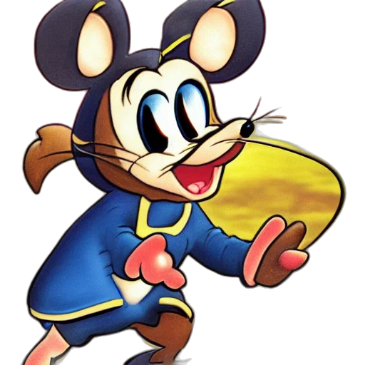 jacket, animal, staff, concept art, cartoon, 3d render, pixel art, mouse transparent PNG cut-out