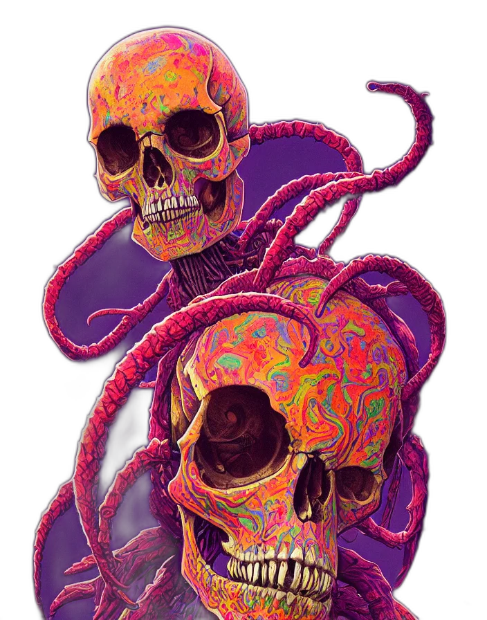 mask, jacket, creature, weapon transparent PNG cut-out