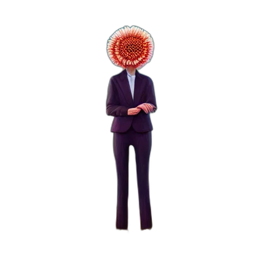 creature, jacket, flower, robot transparent PNG cut-out