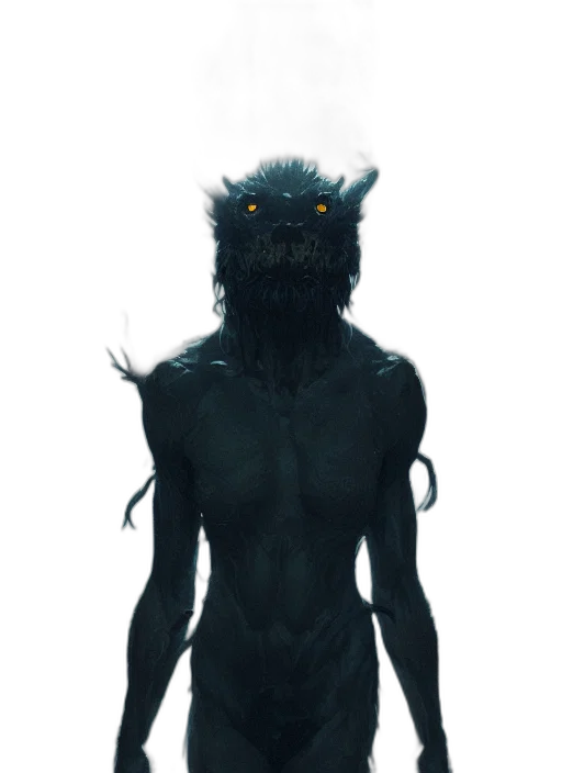 creature, mask, animal, staff, concept art, fantasy art, 3d render, comic book art transparent PNG cut-out