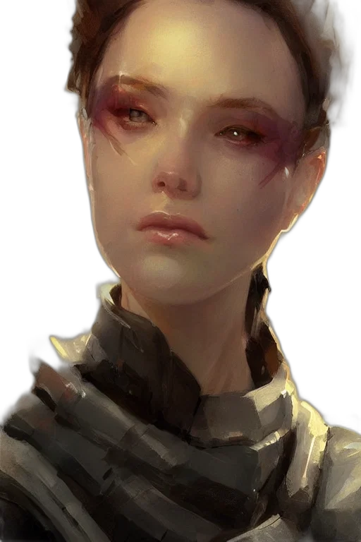 face, robot, mask, staff, cyberpunk, concept art, fantasy art, photorealistic transparent PNG cut-out