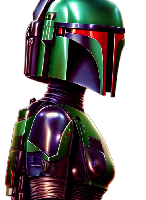robot, concept art, 3d render, green transparent PNG cut-out