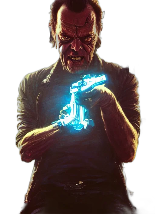 weapon, comic book art, concept art, cyberpunk transparent PNG cut-out
