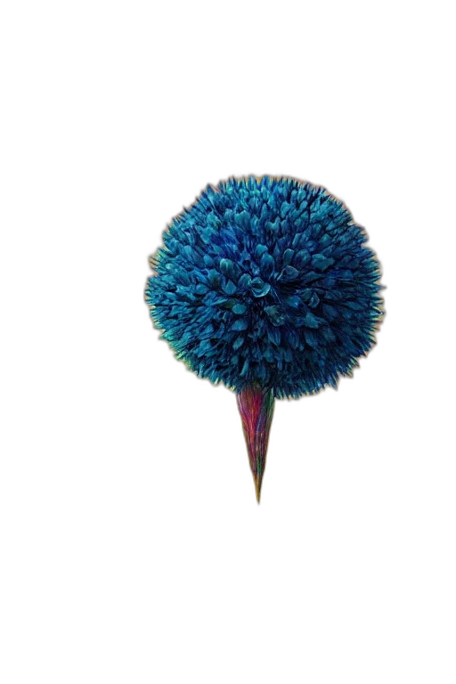 umbrella, flower, hair, hat, 3d render, photorealistic, concept art, blue transparent PNG cut-out