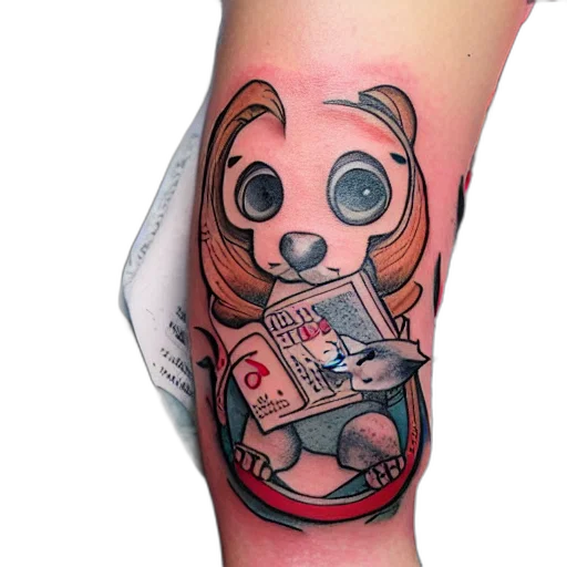 cartoon, photorealistic, concept art, tatoo transparent PNG cut-out