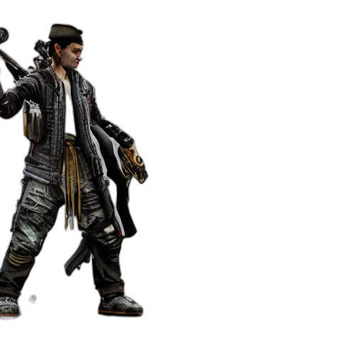 weapon, staff, jacket, concept art transparent PNG cut-out