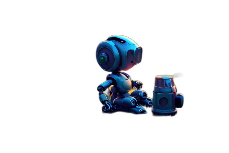 robot, weapon, creature, concept art, 3d render, pixel art, outer space, underwater transparent PNG cut-out