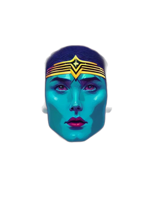 mask, face, crown, jewelry, vaporwave, fantasy art, pixel art, concept art transparent PNG cut-out