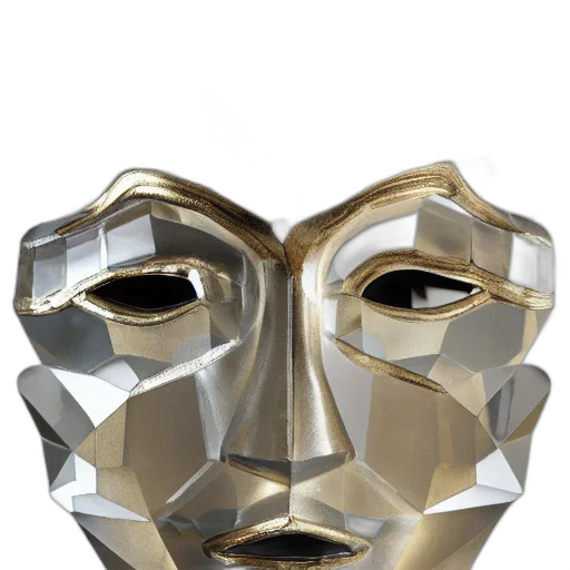 mask, face, crown, jewelry, 3d render, concept art, photorealistic, photograph transparent PNG cut-out