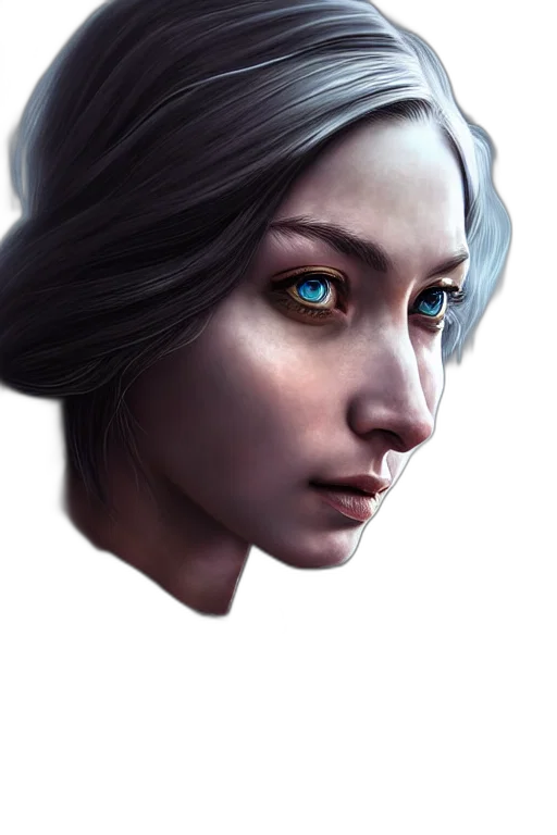 face, robot, mask, staff, fantasy art, photorealistic, concept art, 3d render transparent PNG cut-out