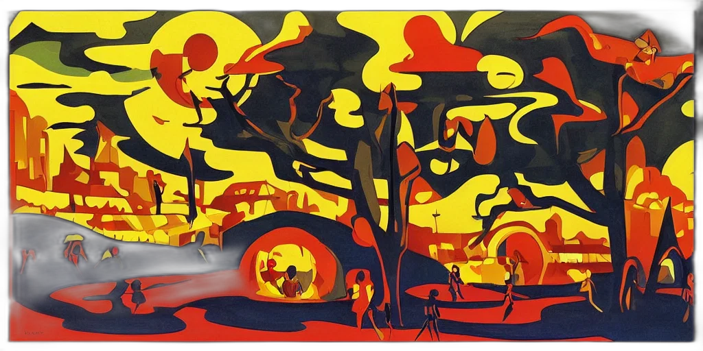 concept art, comic book art, fantasy art, forest, fire, fog, underwater, red transparent PNG cut-out