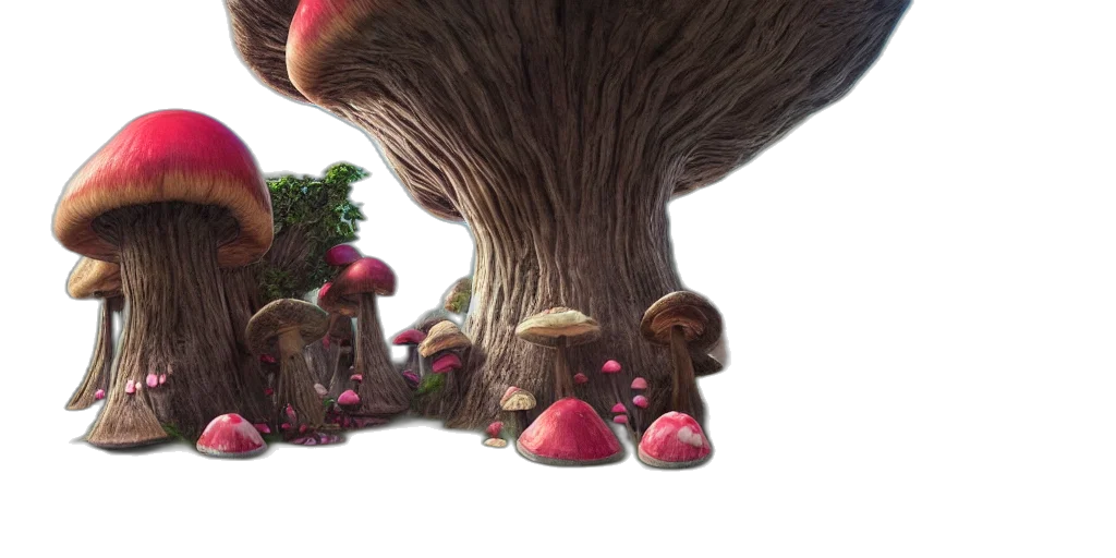 creature, tree, food, hair, concept art, 3d render, fantasy art, photorealistic transparent PNG cut-out