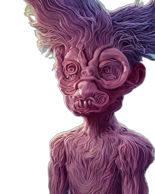 creature, face, mask, hair transparent PNG cut-out