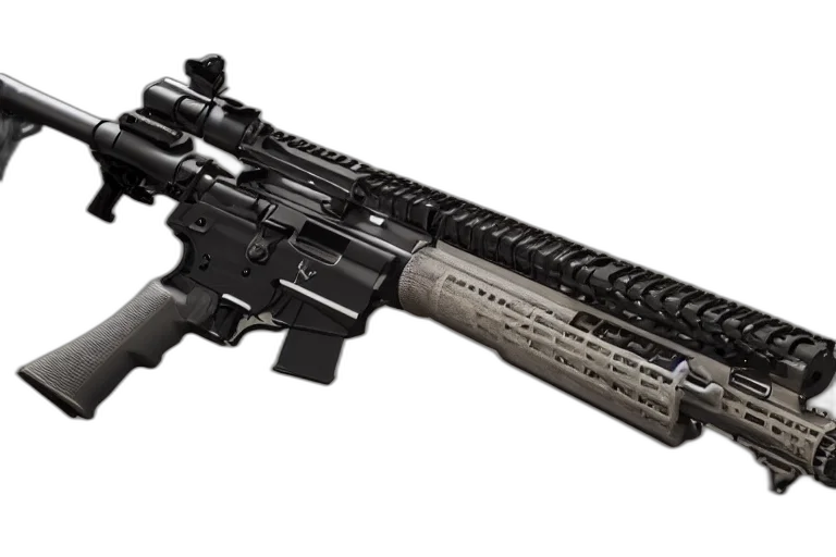 weapon, 3d render, rifle, made transparent PNG cut-out