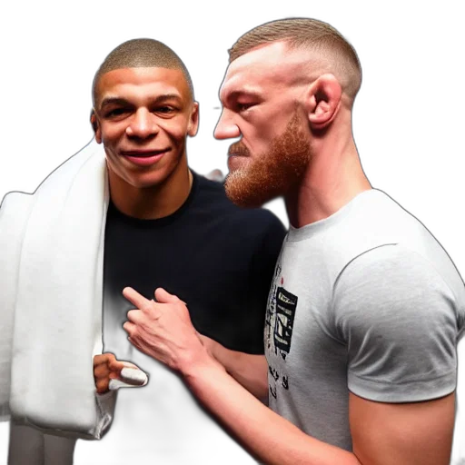 jacket, face, weapon, kylian, mbappe, meets, conor, mcgregor transparent PNG cut-out