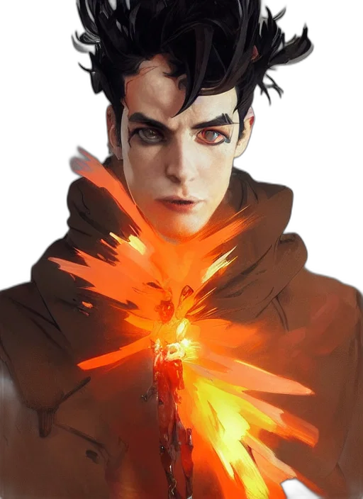 jacket, dragon, staff, face transparent PNG cut-out