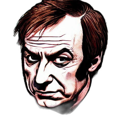 face, mask, cartoon, comic book art, concept art, photorealistic, portrait, saul transparent PNG cut-out