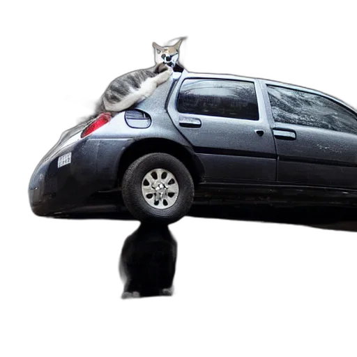 car, animal, staff, photorealistic transparent PNG cut-out