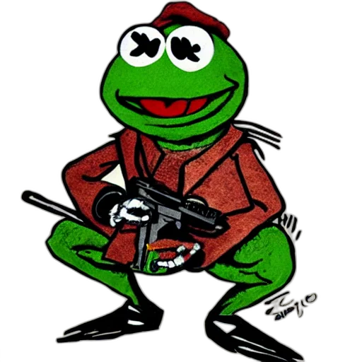 jacket, weapon, staff, animal, cartoon, concept art, comic book art, pixel art transparent PNG cut-out
