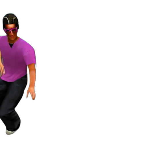3d render, concept art, vaporwave, tony, hawk, gta, vice, city transparent PNG cut-out