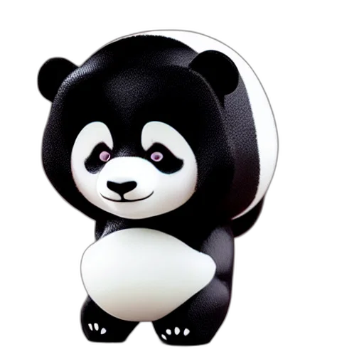 3d render, concept art, photorealistic, panda, nendoroid, figurine, detailed, product transparent PNG cut-out