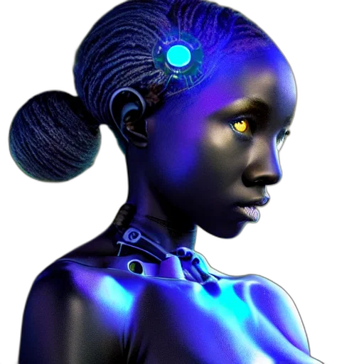 robot, jewelry, face, cyberpunk transparent PNG cut-out