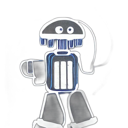 robot, staff, weapon, creature, concept art, cartoon, 3d render, pixel art transparent PNG cut-out