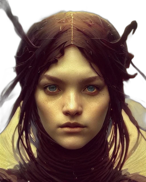 face, hair, crown, robot, concept art, photorealistic, fantasy art, cyberpunk transparent PNG cut-out
