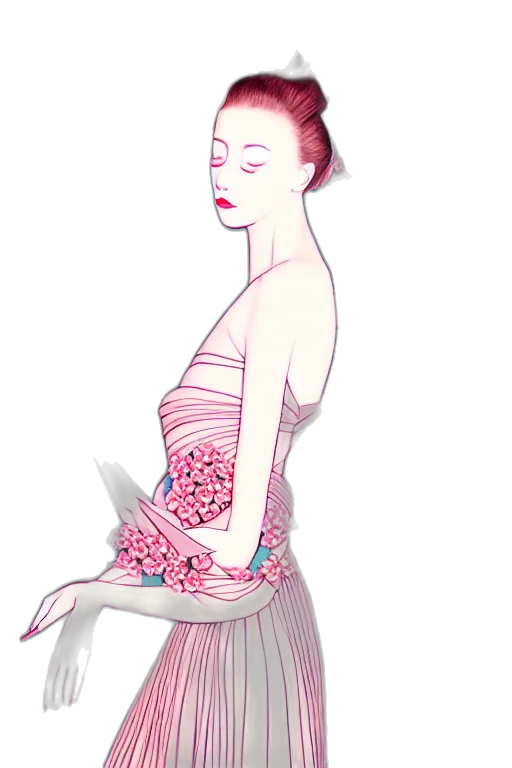 dress, jewelry, staff, concept art, cartoon, watercolor, fantasy art, underwater transparent PNG cut-out