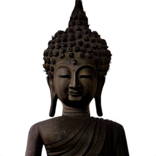 staff, mask, face, crown, 3d render, photorealistic, concept art, buddha transparent PNG cut-out