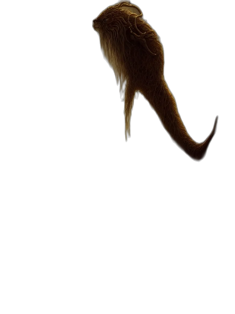 animal, creature, hair, dragon, photorealistic, 3d render, concept art, fantasy art transparent PNG cut-out