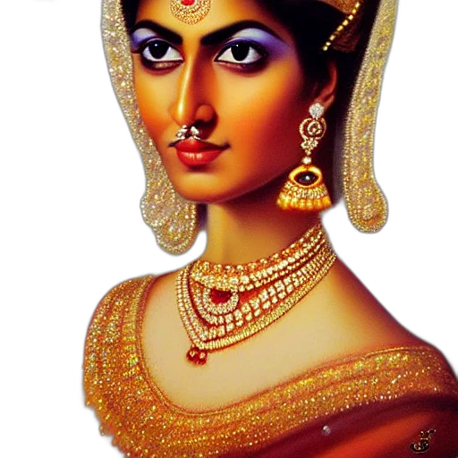 jewelry, crown, face, oil painting transparent PNG cut-out