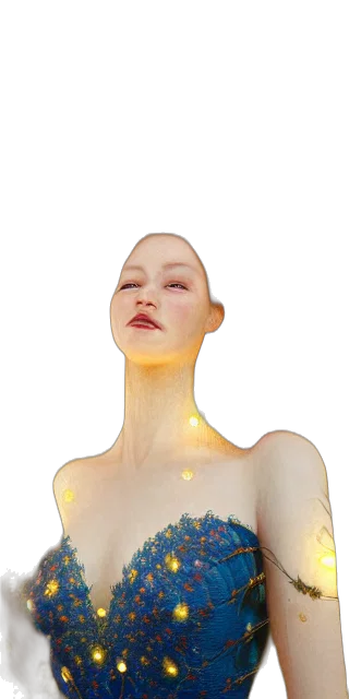 jewelry, crown, face, dress, 3d render, photorealistic, concept art, fantasy art transparent PNG cut-out