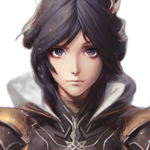 face, crown, sword, mask, fantasy art, anime, concept art, watercolor transparent PNG cut-out
