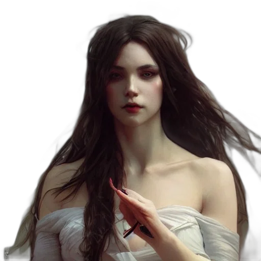 hair, face, dress, fantasy art transparent PNG cut-out