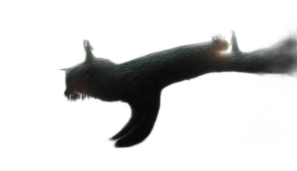 animal, creature, dragon, hair, 3d render, concept art, photorealistic, fantasy art transparent PNG cut-out