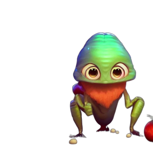 creature, staff, concept art, 3d render, fantasy art, pixel art, outer space, neon transparent PNG cut-out