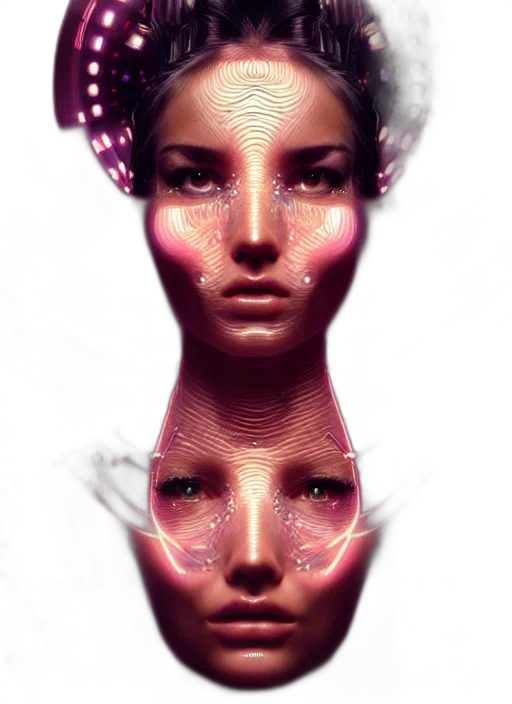 face, mask, robot, crown, concept art, cyberpunk, photorealistic, 3d render transparent PNG cut-out