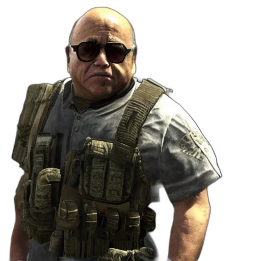 weapon, jacket, staff, face transparent PNG cut-out