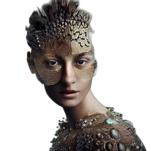 mask, jewelry, face, crown, fantasy art, photorealistic, cyberpunk, 3d render transparent PNG cut-out