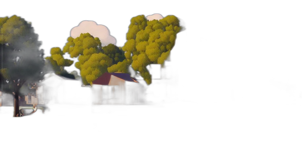 tree, crown, umbrella, furniture, 3d render, concept art, photorealistic, pixel art transparent PNG cut-out