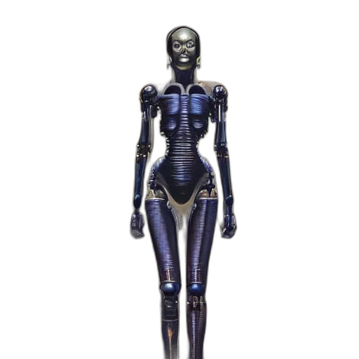 robot, dress, jewelry, staff, 3d render, concept art, cyberpunk, pixel art transparent PNG cut-out
