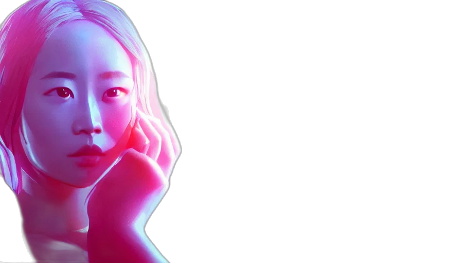 face, mask, vaporwave, 3d render transparent PNG cut-out