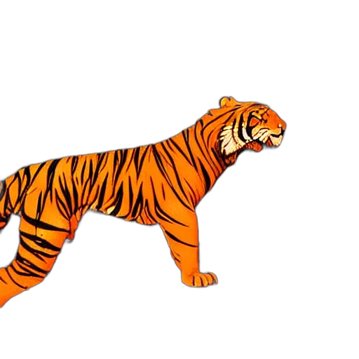 animal, creature, 3d render, concept art, photorealistic, pixel art, tiger, fire transparent PNG cut-out