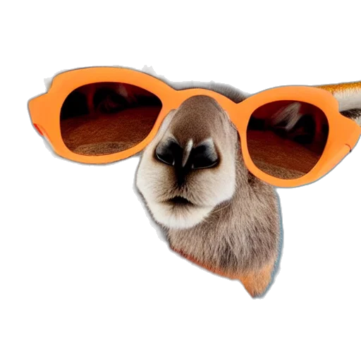 animal, portrait, photo, kangaroo, wearing, orange, hoodie, blue transparent PNG cut-out