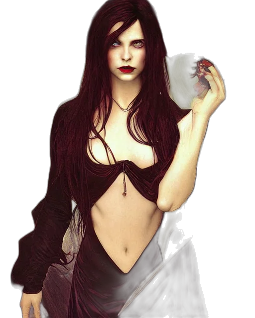 dress, fantasy art, concept art, pixel art, comic book art, dark, red, vampire transparent PNG cut-out