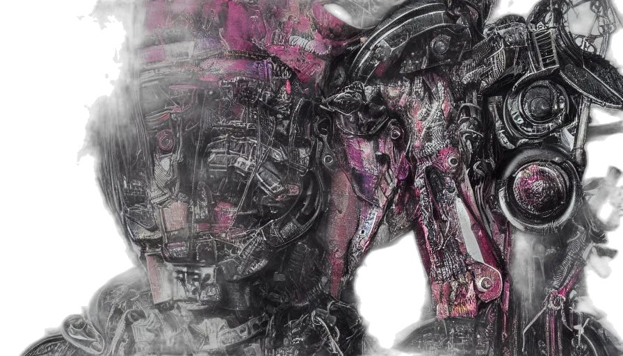 robot, concept art, cyberpunk, comic book art, photorealistic, outer space, grunge, graffiti transparent PNG cut-out