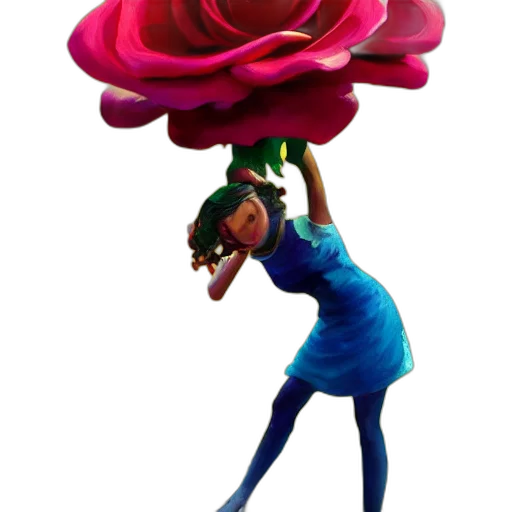 flower, dress, staff, crown, concept art, 3d render, fantasy art, photorealistic transparent PNG cut-out