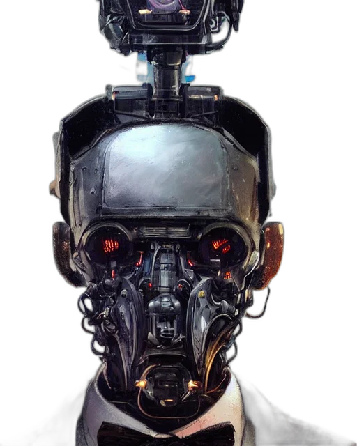 robot, face, mask, cyberpunk transparent PNG cut-out