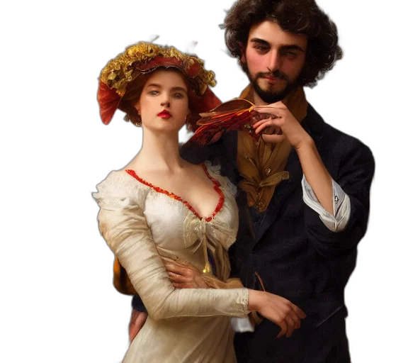 dress, hat, mask, staff, oil painting, fantasy art, photorealistic, concept art transparent PNG cut-out